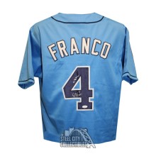 Wander Franco Autographed Tampa Bay Custom Blue El Patron Inscription Baseball Jersey - JSA