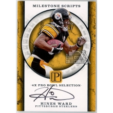Hines Ward 2017 Panini Pantheon Milestone Scripts Autograph Card #MS-HW 01/10