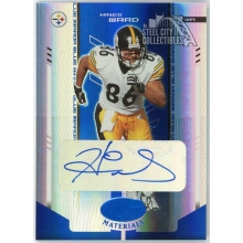 Hines Ward 2004 Donruss Leaf Certified Mirror Blue Autograph Card #98 14/25
