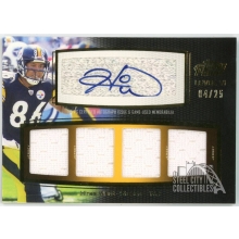 Hines Ward 2011 Topps Prime Level VI Quad Patch Autograph Card #PVI-HW 04/25