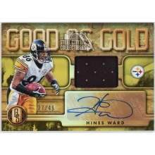 Hines Ward 2019 Panini Gold Standard Good As Gold Patch Autograph Card 27/49