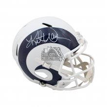 Kurt Warner Autographed Rams Flat White Full Size Replica Football Helmet - BAS COA