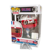 Warren Moon HOF 06 Autographed Houston Oilers Funko Pop - BAS (Damaged Box)