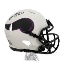 Warren Moon HOF 06 Autographed Minnesota Vikings Lunar Eclipse Mini Football Helmet - BAS (Black Ink)