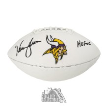 Warren Moon HOF 06 Autographed Minnesota Vikings White Panel Football - BAS