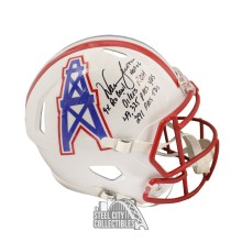 Warren Moon Autographed Houston White Full-Size Football Helmet - BAS 5 Inscription