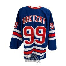 Wayne Gretzky Autographed New York Rangers CCM Blue Replica Hockey Jersey - UDA