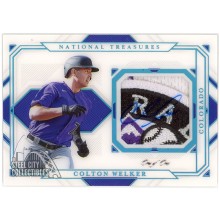 Colton Welker 2021 Panini National Treasures Rookie Logo Patch Autograph Card #SSS-CW 1/1