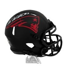 Wes Welker Autographed New England Patriots Eclipse Mini Football Helmet - JSA