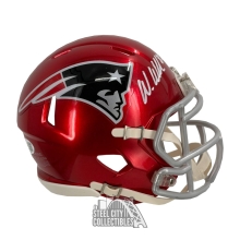 Wes Welker Autographed New England Patriots Flash Mini Football Helmet - JSA (Front)