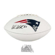 Wes Welker Autographed New England Patriots White Logo Football - JSA