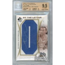 Russell Westbrook 2010-11 Upper Deck SP Authentic By The Letter Patch Autograph Card #L-RW 129/149 BGS 9.5