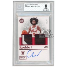 Coby White 2019-20 Panini Encased Red Rookie Dual Patch Autograph Card #236 16/25 BGS 8 AUTO 10
