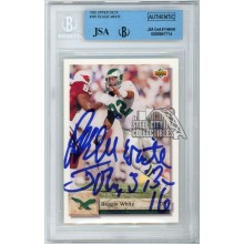 Reggie White 1992 Upper Deck Autograph Card #185 BAS (With Inscription)