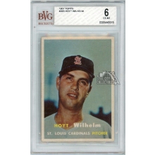 Hoyt Wilhelm 1957 Topps Baseball Card #203 BVG 6