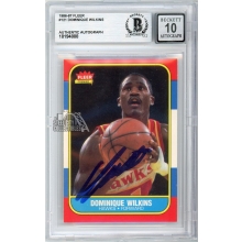 Dominique Wilkins 1986-87 Fleer Autograph Rookie Card #121 BAS 10