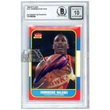 Dominique Wilkins 1986-87 Fleer Autograph Rookie Card #121 BAS 10