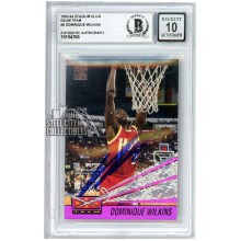 Dominique Wilkins 1993-94 Topps Stadium Club Beam Team Autograph Card #8 BAS 10