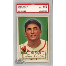 Ted Wilks 1952 Topps Baseball Card #109 PSA 6 EX-MT