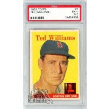 Ted Williams 1958 Topps Card #1 PSA 5.5 EX+