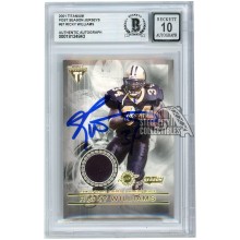 Ricky Williams 2001 Pacific Titanium Post Season Jersey Autograph #67 BAS 10
