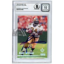 Ricky Williams 1999 Topps Stadium Club Rookie Autograph Card #170 BAS 10