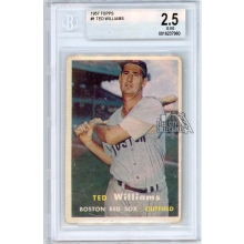 Ted Williams 1957 Topps Baseball Card #1 BGS 2.5