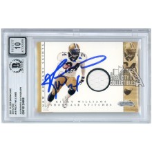 Ricky Williams 2001 Fleer Showcase Stitches Jersey Autograph #16 BAS 10