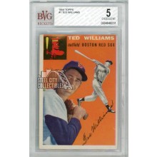 Ted Williams 1954 Topps Baseball Card #1 BVG 5