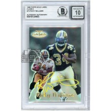 Ricky Williams 1999 Topps Gold Label Class 2 Rookie Autograph 70 BAS 10 (Yellow)