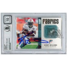 Ricky Williams 2006 Fleer Fabrics Jersey Autograph Card #FF-RW BAS 10