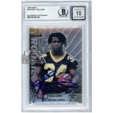 Ricky Williams 1999 Topps Finest Rookie Autograph Card #158 BAS 10