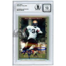 Ricky Williams 1999 Topps Rookie Autograph Card #329 BAS 10