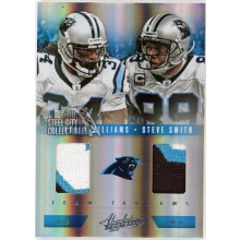 DeAngelo Williams Steve Smith 2012 Panini Absolute Dual Game-Used Patch Card #4 4/25