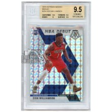 Zion Williamson 2019-20 Panini Mosaic NBA Debut Mosaic Rookie Card #269 BGS 9.5