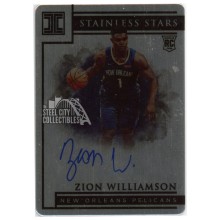 Zion Williamson 2019-20 Panini Impeccable Stainless Stars Rookie Autograph Card #ST-ZWL 30/49