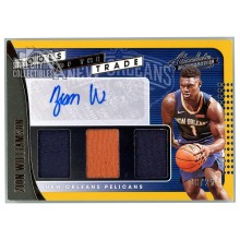 Zion Williamson 2019-20 Panini Absolute Tools of the Trade Rookie Autograph Card #TT3-ZWL 18/25