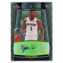 Zion Williamson 2019-20 Panini Obsidian Green Rookie Autograph Card #RA-ZWL 14/15