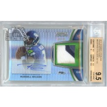 Russell Wilson 2012 Bowman Sterling Prism Rookie Patch Autograph Card #BSAR-RW 6/36 BGS 9.5