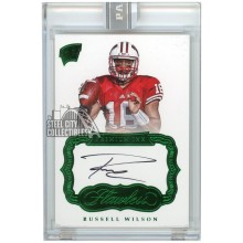 Russell Wilson 2017 Panini Flawless Collegiate Green Auto White Box 1/1