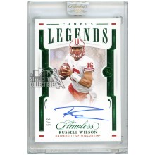 Russell Wilson 2021 Panini Flawless Collegiate Campus Legends Green Auto 3/5