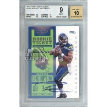 Russell Wilson 2012 Panini Contenders Rookie Ticket Autograph Card #225 BGS 9