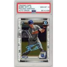 Bobby Witt Jr 2020 1st Bowman Chrome Autograph Card #BCP-25 PSA/DNA 10 (Light Blue)