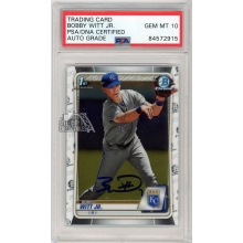 Bobby Witt 2020 Bowman Chrome 1st Bowman "7" Autograph Card #BCP-25 PSA/DNA 10