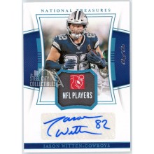 Jason Witten 2019 Panini National Treasures Tag Patch Autograph Card #MS-JW 1/1