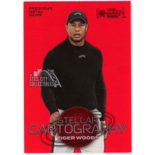 Tiger Woods 2024 Skybox Metal Universe Stellar Cartography PMG Red Card #102 77/100