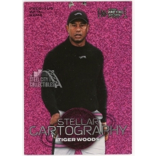 Tiger Woods 2024 Skybox Metal Universe Stellar Cartography PMG Pink FX Card #102 54/75