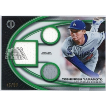 Yoshinobu Yamamoto 2026 Topps Tribute Triple Game-Used Jersey Card #TTR-YY 76/99