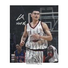 Yao Ming HOF 16 Autographed Houston 16x20 Basketball Photo - BAS (White Jersey)