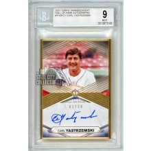Carl Yastrzemski 2021 Topps Transcendent Hall of Fame Autograph Card #THOF-CY 1/20 BGS 9